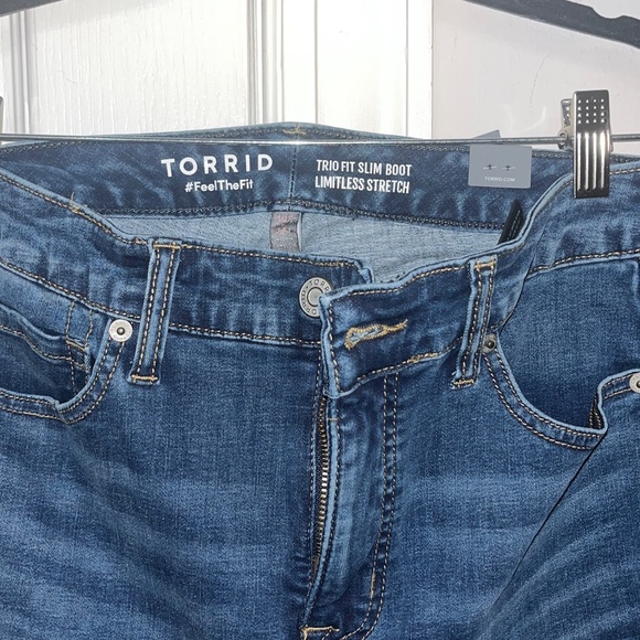 NWT Torrid Trio Fit Slim Boot limitless stretch blue jeans Size 10T-14T - Picture 5 of 9
